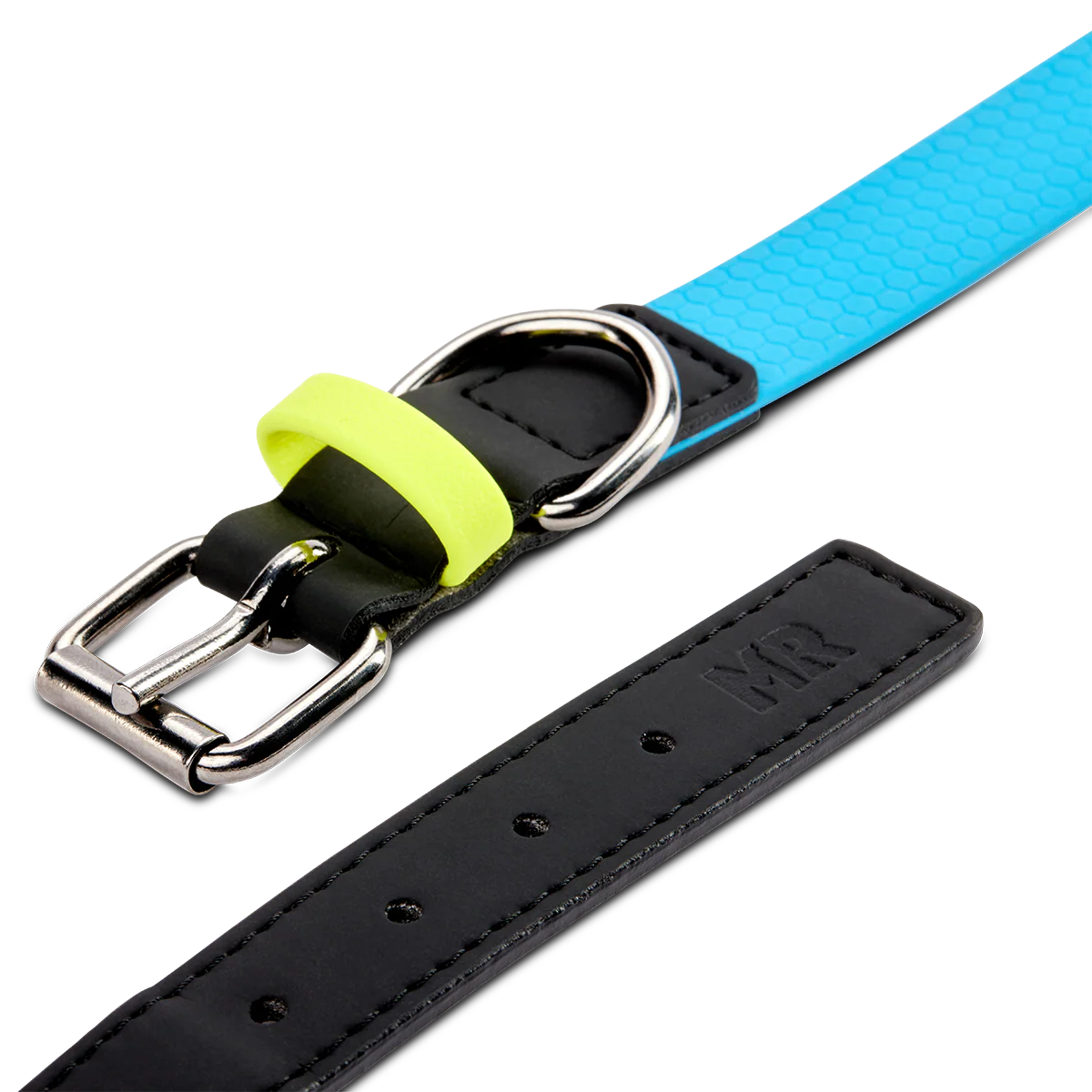 Hundehalsband mit veganem Apfelleder Cyanblau - Image 3
